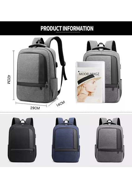 Gri Büyük Kapasiteli Bilgisayar Çantası Paketi Moda Çok Fonksiyonlu Yeni Varış Iş Anti Hırsız Seyahat USB Dizüstü Sırt Çantası Erkekler Için (Yurt Dışından) modelleri