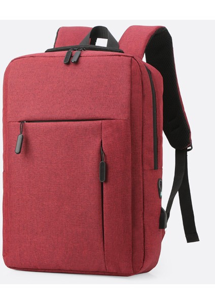 Kırmızı Sıcak Satış Büyük Özel Logo Seyahat Sırt Çantası USB Şarj ile Rahat Iş Erkek Dizüstü Sırt Çantası Lise Çantası (Yurt Dışından)