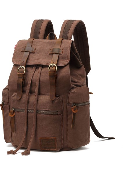 Haki Popüler Öğrenci Okul Çantası Kanvas Sırt Çantası Bilgisayar Çantası Büyük Kapasiteli Avrupa ve Amerikan Retro Sırt Çantası (Yurt Dışından) fiyatları