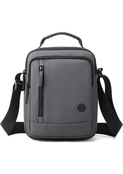 1242 # Gri Trompet Çok Fonksiyonlu Sırt Çantası Erkek Avrupa ve Amerikan Trend Oxford Kumaş Iş Sırt Çantası Su Geçirmez Açık Seyahat Çantası (Yurt Dışından)