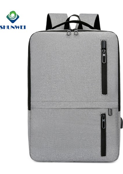 Kırmızı Fabrika Doğrudan Tedarik Özelleştirilmiş Su Geçirmez Günlük Unisex Kadın ve Erkek USB Şarj Portu ile Rahat Dizüstü Sırt Çantası (Yurt Dışından) modelleri
