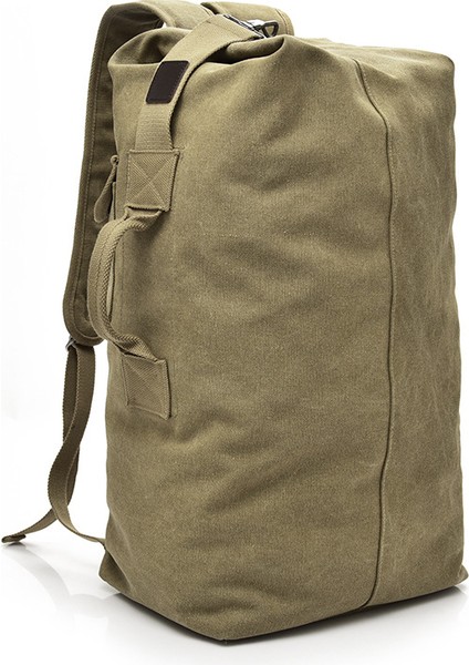 Siyah Büyük Kapasiteli Dikey Erkek Açık Spor Seyahat Kanvas Çanta Retro Dayanıklı Kamp Yürüyüş Spor Sırt Çantası Kova Çanta (Yurt Dışından) fiyatları