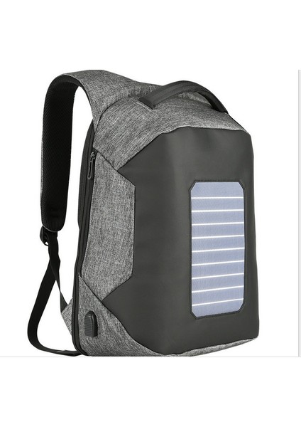 Koyu Gri Açık Güneş Şarjı Hırsızlığa Karşı Sırt Çantası Erkek Eğlence Seyahat Çantası Sırt Çantası Kadın Güneş Şarj Edilebilir Okul Çantası (Yurt Dışından)
