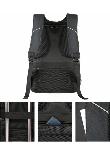 Koyu Gri Açık Güneş Şarjı Hırsızlığa Karşı Sırt Çantası Erkek Eğlence Seyahat Çantası Sırt Çantası Kadın Güneş Şarj Edilebilir Okul Çantası (Yurt Dışından) modelleri