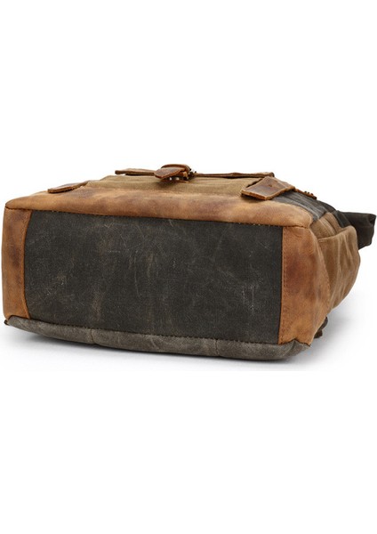 Ordu Yeşili Erkek Açık Kanvas Vintage Yağ Balmumu Su Geçirmez Büyük Kapasiteli Sırt Çantası (Yurt Dışından) indirimleri