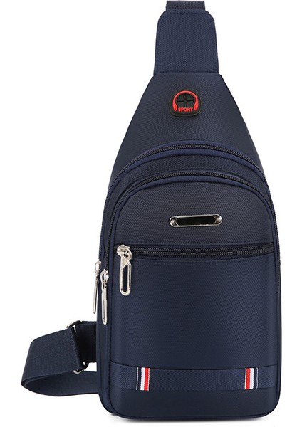 Siyah Saf Renk Erkek Oxford Tek Omuz Çantası Şık Çapraz Vücut Çok Fonksiyonlu Cep Telefonu Göğüs Çantası (Yurt Dışından)