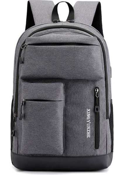 Açık Gri Naylon Yönetici USB Taktik Erkekler Şarj Iş Laptop Çantası Anti Hırsızlık Sırt Çantası 17.5 (Yurt Dışından) modelleri