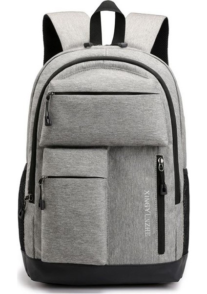 Açık Gri Naylon Yönetici USB Taktik Erkekler Şarj Iş Laptop Çantası Anti Hırsızlık Sırt Çantası 17.5 (Yurt Dışından) fırsatları