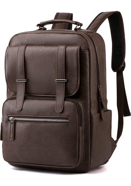 Siyah Yeni Trend Ingiltere Tarzı Moda Pu Unisex Fermuar Dizüstü Ofis Sırt Çantası Erkek Iş Sırt Çantası Açık Yürüyüş Sırt Çantası M (Yurt Dışından) fiyatları