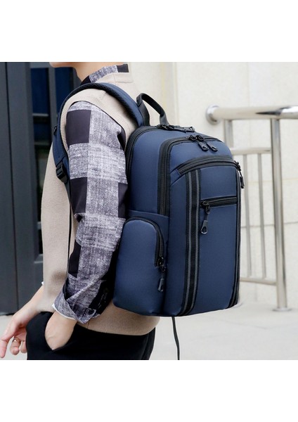 STYLE1_-7 Büyük Kapasiteli Seyahat Su Geçirmez Naylon Büyük Boy Okul Sırt Çantaları Erkekler Için 17.3 Inç Dizüstü Iş Spor Sırt Çantası (Yurt Dışından) modelleri