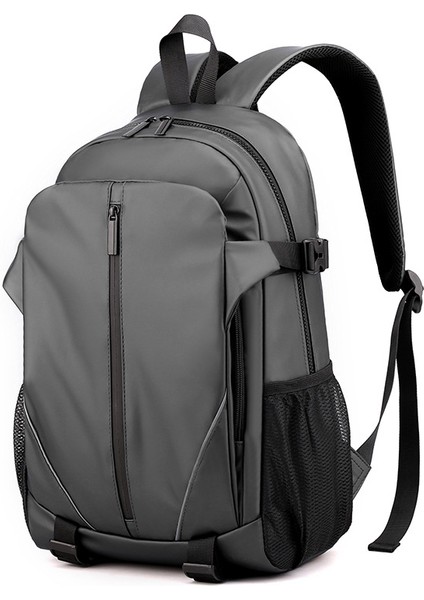 Gri Okul Öğrenci Çantası Büyük Kapasiteli Sırt Çantası Moda Trendi Seyahat Bilgisayarı Üniversite Öğrencisi Erkek Açık Sırt Çantası (Yurt Dışından)