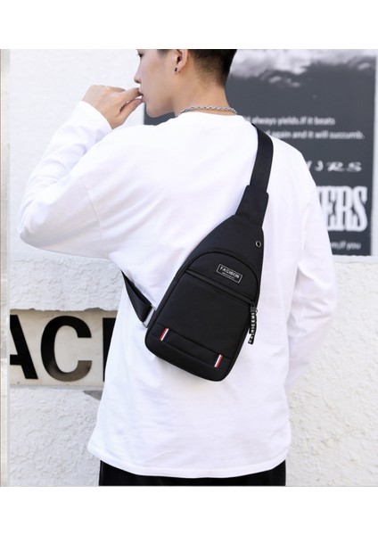 1 Ydm Erkekler Omuz Çantaları Naylon Bel Paketleri Tek Kollu Çanta Crossbody Açık Spor Göğüs Paketi Günlük Piknik Kanvas (Yurt Dışından)