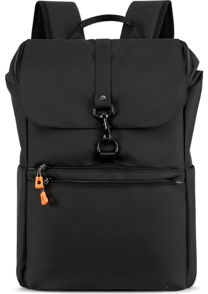 Siyah Basit Trend Moda Erkek Sırt Çantası Büyük Kapasiteli Giyim Rahat Günlük Seyahat Sırt Çantası Çok Fonksiyonlu Bilgisayar Çantası (Yurt Dışından)