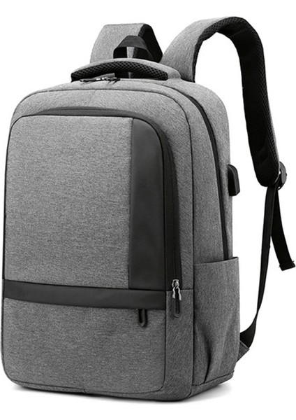 Gri Sıcak Satış Lüks Su Geçirmez Sırt Çantası Rahat Iş Packbag Anti Hırsız Seyahat USB Dizüstü Sırt Çantası Erkekler Için (Yurt Dışından)