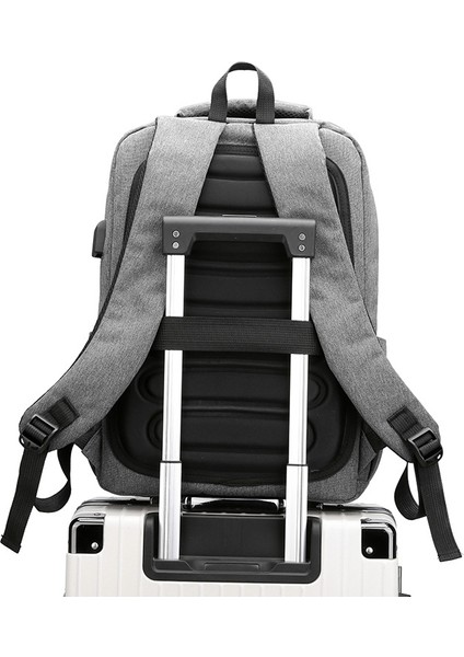 Gri Sıcak Satış Lüks Su Geçirmez Sırt Çantası Rahat Iş Packbag Anti Hırsız Seyahat USB Dizüstü Sırt Çantası Erkekler Için (Yurt Dışından) fiyatları