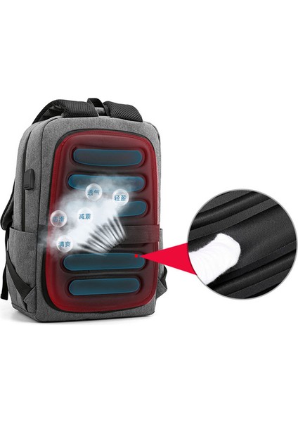 Gri Sıcak Satış Lüks Su Geçirmez Sırt Çantası Rahat Iş Packbag Anti Hırsız Seyahat USB Dizüstü Sırt Çantası Erkekler Için (Yurt Dışından) fırsatları