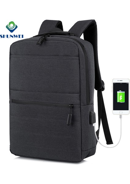 Mavi Fabrika Doğrudan Tedarik Özelleştirilmiş Erkek Okul Çantaları Rahat Dizüstü Sırt Çantaları Spor USB Şarj Cihazı Seyahat Sırt Çantaları Çanta (Yurt Dışından)