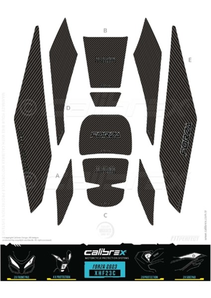 Honda Forza 2023 Tank Pad Set Full XHF23C