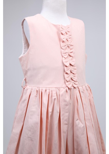 Bolerolu Bayramlık Kız Çocuk Elbise 2'Li Takım Somon 13845 fiyatları