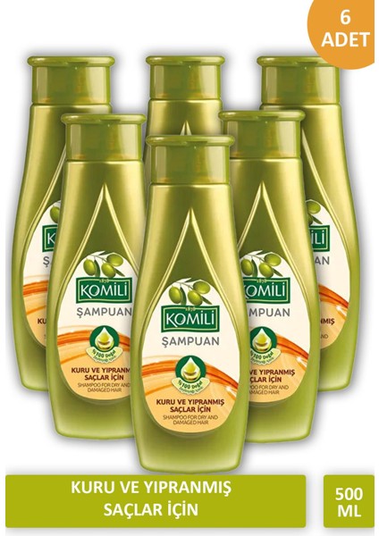 Zeytinyağlı Kuru Yıpranmış Saçlar Için Şampuan 500 ml x 6 Adet