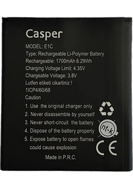 Casper Via E1C Batarya Pil
