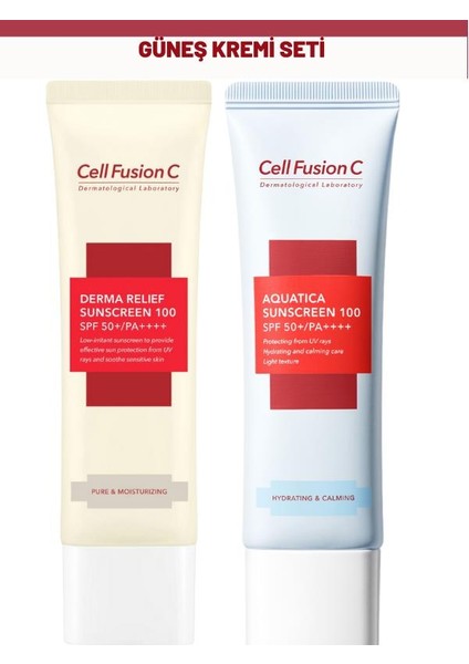 Derma Relief 100 Spf 50 /Pa Çocuklar Ve Yetişkinler Için Güneş Kremi Ve Aquatica Nemlendirici Güneş Kremi