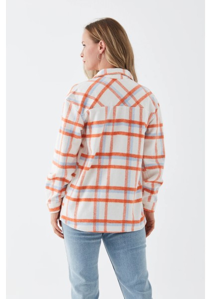 Çift Cepli Kadın Oduncu Gömlek Açık Mavi ZN5013 fiyatları