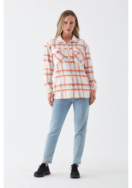 Çift Cepli Kadın Oduncu Gömlek Açık Mavi ZN5013 indirimleri