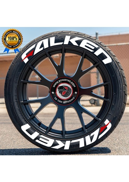 Motosiklet ve Otomobil Lastik Yazısı Sticker Arma 8 Adet 2.5 cm (Made In Usa) Bombtire®