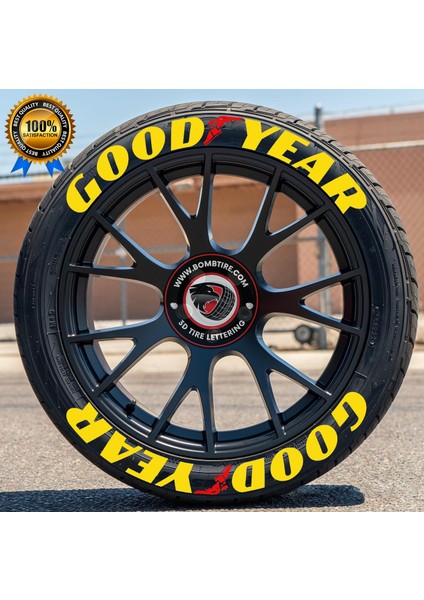Motosiklet ve Otomobil Lastik Yazısı Sticker Arma 8 Adet 2.5 cm (Made In Usa) Bombtire®