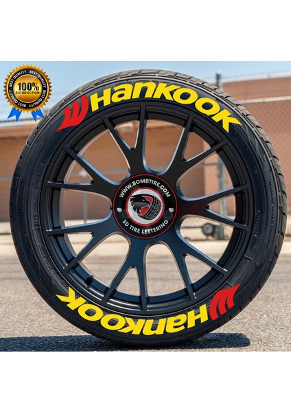 Motosiklet ve Otomobil Lastik Yazısı Sticker Arma 8 Adet 2.5 cm (Made In Usa) Bombtire®