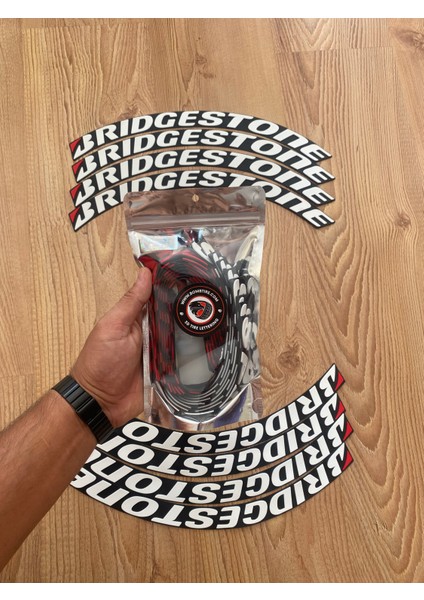 Motosiklet ve Otomobil Lastik Yazısı Sticker Arma 8 Adet 2.5 cm (Made In Usa) Bombtire®