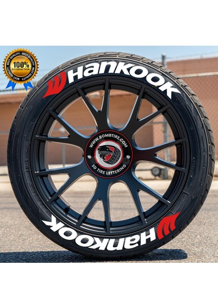 Motosiklet ve Otomobil Lastik Yazısı Sticker Arma 8 Adet 2.5 cm (Made In Usa) Bombtire®