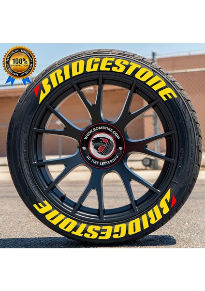 Motosiklet ve Otomobil Lastik Yazısı Sticker Arma 8 Adet 2.5 cm (Made In Usa) Bombtire®