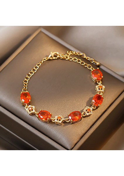 Mhm-05-04-01 Yüksek Kaliteli Yeşil Büyükanne Kristal Bilezik Retro Kişilik Butik Bilezik Şık Kadın Moda Bilezik Takı (Yurt Dışından)