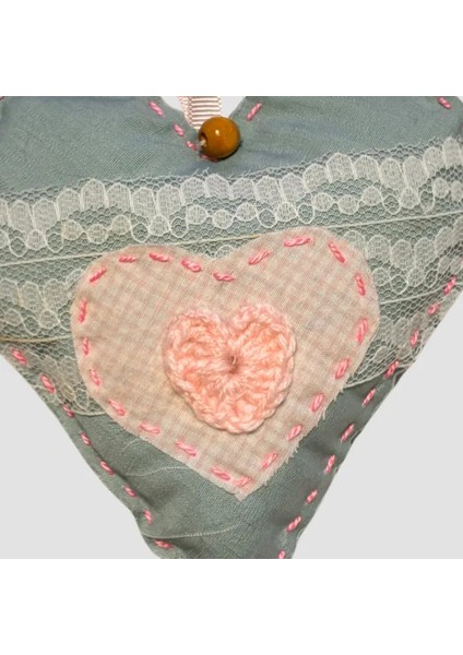 El Yapımı Kalpli Dantelli Lavanta Tanecikli Kese 13CM - Açık Pembe fiyatları