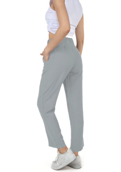 Kadın Keten Gri Pantolon Npl fiyatları