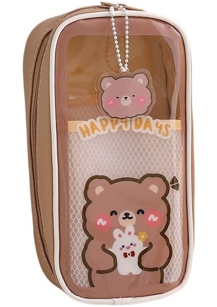 Sevimli Şeffaf Büyük Kapasiteli Kalem Kutusu Japon Kız Yaratıcı Yüksek Görünümlü Basit Kalem Kutusu Kırtasiye Kutusu (Yurt Dışından)