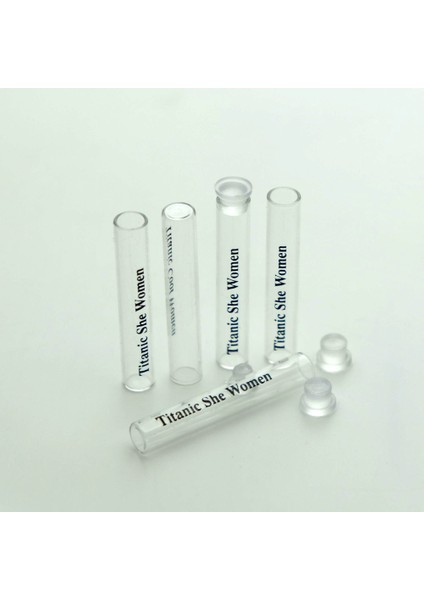 50 Adet Boş Cam Parfüm Numune Şişe, 1 Ml, Tıpalı, Baskılı, Şeffaf