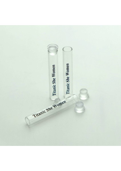 50 Adet Boş Cam Parfüm Numune Şişe, 1 Ml, Tıpalı, Baskılı, Şeffaf