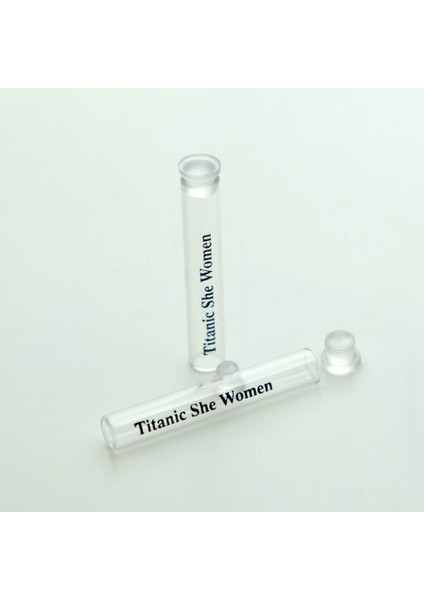 50 Adet Boş Cam Parfüm Numune Şişe, 1 Ml, Tıpalı, Baskılı, Şeffaf