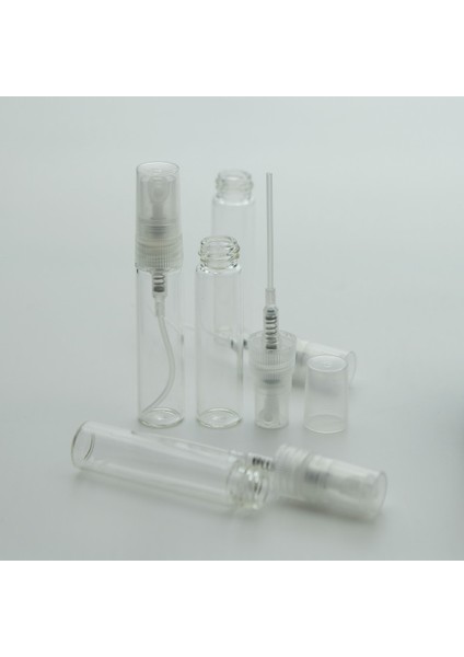 50 Adet Boş Cam Parfüm Numune Şişe, 5 Ml, Spreyli, Şeffaf