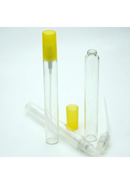 50 Adet Boş Cam Parfüm Numune Şişe, Kalem Tipi, 15 Ml, Spreyli, Şeffaf