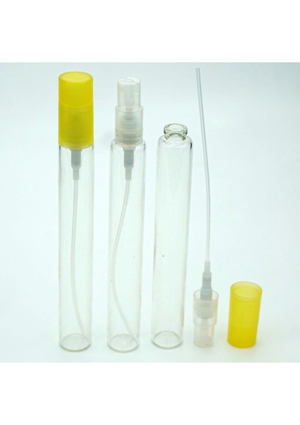 50 Adet Boş Cam Parfüm Numune Şişe, Kalem Tipi, 15 Ml, Spreyli, Şeffaf