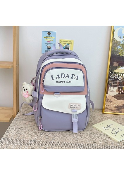 Lise Öğrencisi Okul Çantası, Kolej Tarzı, Yük Azaltıcı, Çok Yönlü Sırt Çantası, Ins Tarzı, Büyük Kapasiteli Kadın Sırt Çantası (Yurt Dışından)