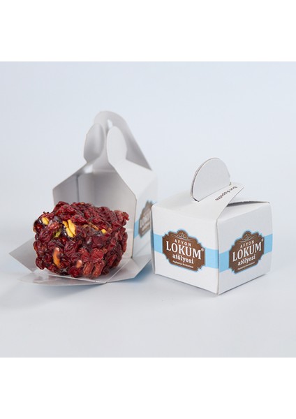 Antep Fıstıklı Lokum (Zereşk Kaplı) 250gr (10 Adet Tekli Kutu Içerisinde)