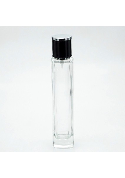 20 Adet Boş Cam Parfüm Şişe, 50 Ml, Ince Uzun Kare Model, Şeffaf