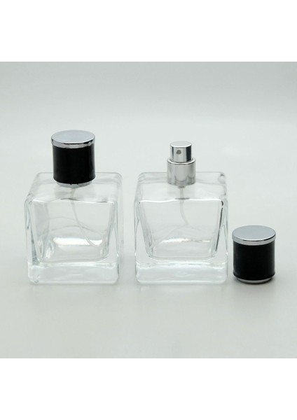 20 Adet Boş Cam Parfüm Şişe, 80 Ml, Dolgulu Küp Model, Şeffaf fiyatları