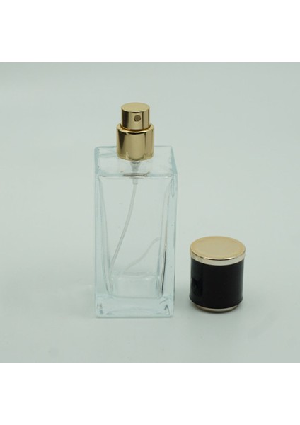 20 Adet Boş Cam Parfüm Şişe, 50 Ml, Küçük Kare Model, Şeffaf