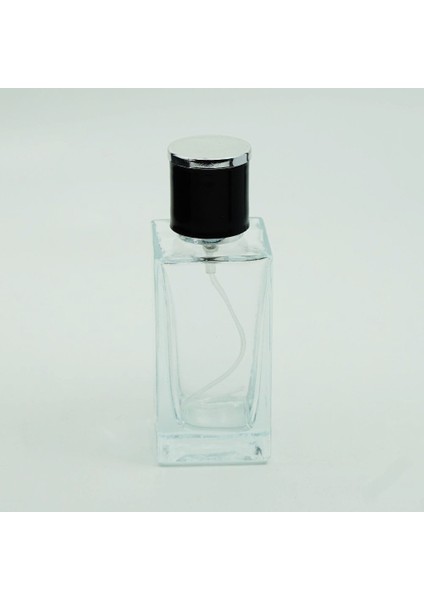 20 Adet Boş Cam Parfüm Şişe, 50 Ml, Küçük Kare Model, Şeffaf